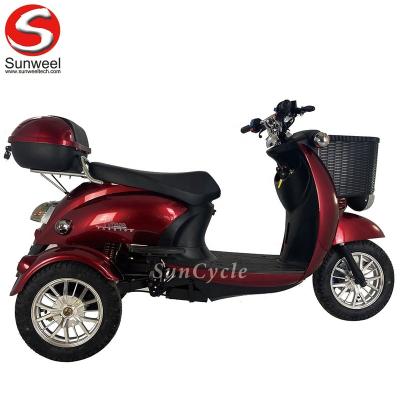 China China Manufacture Unisex 2 Seater 3 Wheeled Elder Electric Tricycle Mobility Scooter For Elderly Person for sale