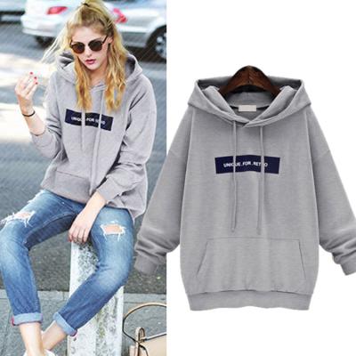 China Custom Oversized Women's Sweatshirts Oversize Collar Neck Anti-Wrinkle Logo Hoodies Woman Gray Casual Hoodie Sweatshirts for sale