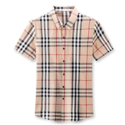 China Anti-pilling Sleeve Clothing Cotton Plaid Short Shirt Men's Shirts For Men Casual for sale