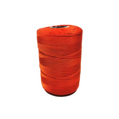 China Fishing nets make or repair factory sale 210D/9 high tenacity orange color 100% polyester filament twsited fishing twine for sale