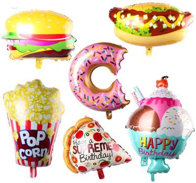 China Foil Giant Popcorn Food Mylar Balloons Donut Balloons Pizza Balloon For Party Decorations for sale