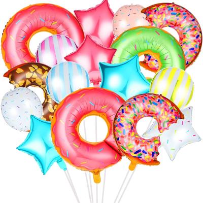 China Latex Donut Balloon Kit Donut Mylar Balloons Cute Donut Theme Birthday Party Decorations Set for sale