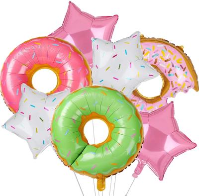 China Latex Donut Balloon Kit Donut Mylar Balloons Cute Donut Theme Birthday Party Decorations Set for sale