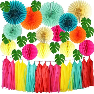 China Aloha Birthday Party Decorations Flamingo Party Tropical Hawaii Party Paper Kit for sale