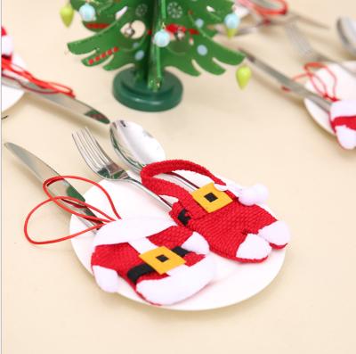 China Christmas Decoration Christmas Table Decoration Christmas Knife and Fork Set Cutlery Set Christmas Clothes Pants Small for sale