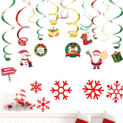 China Party Decoration Christmas Swirl PVC Swirl Ornaments Christmas Hanging Ornament For Christmas Party Decoration for sale