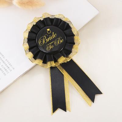 China Bride To Be Party Decoration Hot Selling Bridal Shower Party White Bride To Be Badge Rosette Stag For Bachelorette Party Accessory for sale