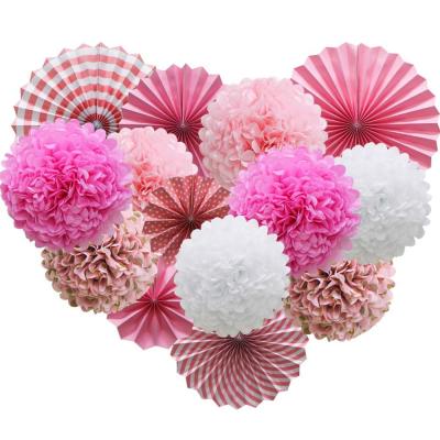 China Party Decoration Paper Party Decorations Round Paper Fans Set Paper Pom Poms Flowers for Birthday Wedding Graduation Baby Shower for sale