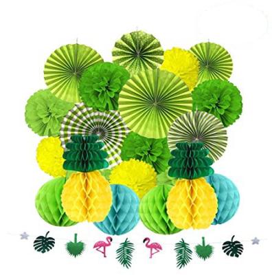 China Latex and Honeycomb Party Decoration Summer Party Tropical Honeycomb Paper Pineapple for Hawaiian Party for sale