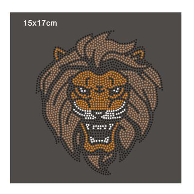 China 3D Raised Logo And Soft Factory Wholesales Hot Fix Sports Logo Custom Rhinestone Tiger Lion Iron On Transfers Designs for sale