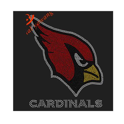 China Wholesale Custom Flatback Bing Arizona Cardinals Rhinestone Heat Transfers For Clothing Shirt for sale