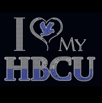 China Custom Crystal Flatback I Love My HBCU Patterns Zeta Design Royal Blue Rhinestone Transfers for sale