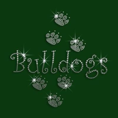 China Custom Flatback Bling Crystal Bulldog Paw Prints Rhinestone Transfer Patterns for sale