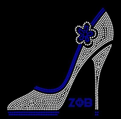 China Flatback Zeta Phi Beta Heels Rhinestone Transfers Wholesale custom made for sale