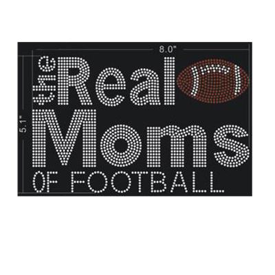 China Flatback Bling The Real Moms Of Football Rhinestone Heat Transfer Custom Sticker For Apparel for sale