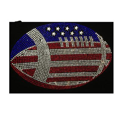 China Flatback Soccer USA Flag Team Customized Sports Iron On Bling Hotfix Pattern Applique for sale