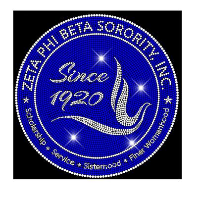 China Hot Sale Zeta Phi Beta Sorority Inc Rhinestone Iron Flatback On Transfers Wholesale for sale