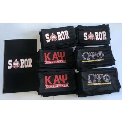 China 3D raised logo and soft wholesales Alpha Phi Beta Zeta Delta AKA Sghro Kappa Omega Kappa custom new head scarf motorcycle coolingband cuff for sale