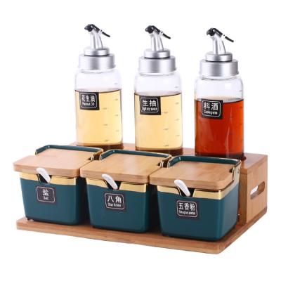 China Lanfengye Sustainable Kitchen Spice Jar Set Pot Seasoning Frying Oil Bottle Set Factory Direct Seasoning Container Set for sale