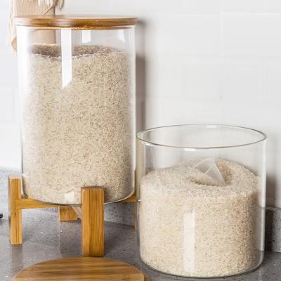 China Preservation Lanfengye 11 L Eco-friendly Glass Food Cereal Grain Rice Dispenser Storage Containers Food Storage Jar Freshness Container for sale