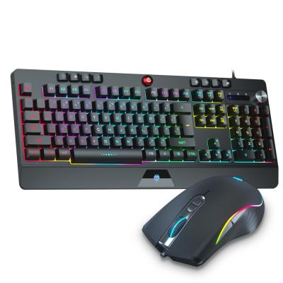 China Teclado Gamer RGB Plug & Play Custom German Membrane Keyboards And Mouse Mechanic Gaming Keyboard Mouse Set for sale