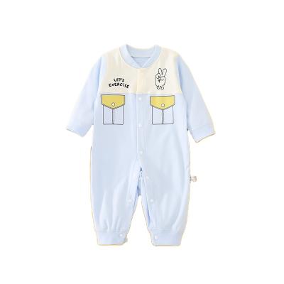 China Custom cute 2021 cotton newborn baby clothes pajamas100% cute cartoon baby jumpsuit for sale