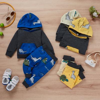 China Anti-Shrinkage Baby BoysClothing Sets Infant Autumn Cotton 2PCS Baby Clothes Newborn Boys for sale