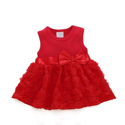 China Newborn Anti-wrinkle Dresses Baby First Steps Girl 1 Year Birthday Party Wedding Dress 0-2 Years Baby Skirt for sale