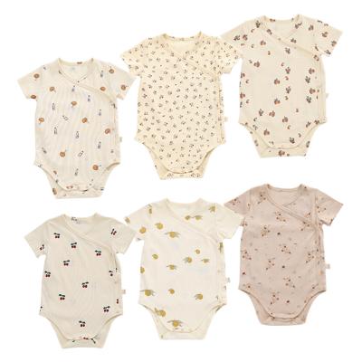 China Spandex / Cotton Custom Design Organic Cotton Onesie Baby Clothes Short Sleeve Baby Overalls Summer Baby Clothes Romper Jumpsuit for sale