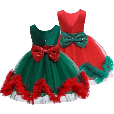 China Latest Anti-wrinkle Bridesmaid Party Dress Kids Mini Sleeveless Summer Wear Children Dress RTS for sale