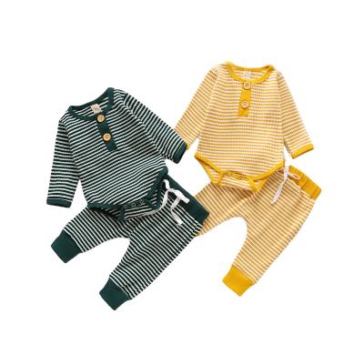 China Hot Sale Soft And Breathable Waffle Baby Clothing Set Summer for sale