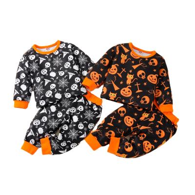 China Custom PUNK STYLE Halloween Pajamas Kids Fall Toddler Boys Clothing Sets 2021 Children Old Pajamas for sale