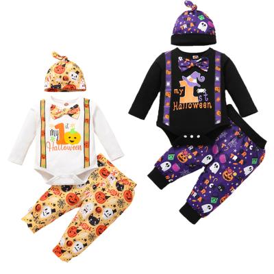 China Breathable Halloween Outfits Toddler Jumpsuit 3pc Newborn Baby Panty Set Baby Boy Halloween Clothes for sale