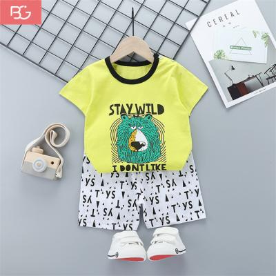 China B&G Toddler Baby Outfits Anti-Shrink Flower Tops Sleeveless Vest Shorts Summer Clothes Set for sale