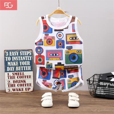 China B&G Anti-Shrink Tops Sleeveless Baby Clothing Sets Vest Shorts Summer For Kids Clothes Set for sale