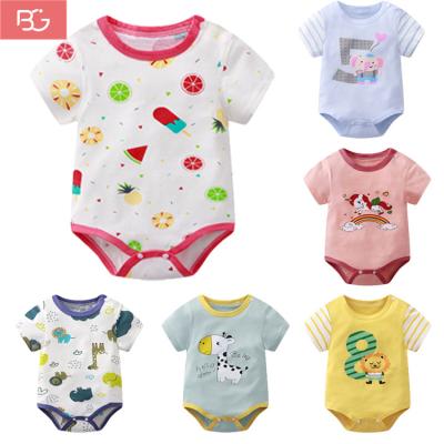 China Causal Wholesale Newborn Clothes Infant Jumpsuit Child Infant Short Sleeves Set Cotton Baby Romper for sale