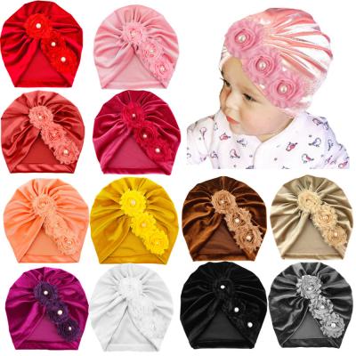 China Wedding Wholesale Large Bow Knot Waffle Cloth Baby Turban Headband for Mother and Me Baby Fall Hats Hair Accessories for sale