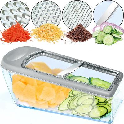 China LHS Mandoline Slicer Veggie Cutter Viable Chopper Slicer Vegetable Chopper Grater with Sharpest Steel Blades for sale