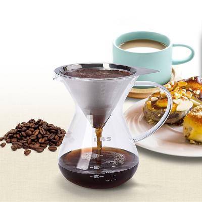 China Stocked Kitchen Gadgets 2022 Coffee Bottles Coffee Maker Italian Transparent Glass Jar With Coffee Filter for sale