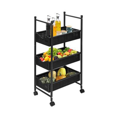 China Factory Supply Contemporary Customized Product Three Layer Metal Iron Kitchen Storage Racks for sale