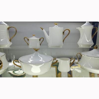 China Viable European Ceramic Coffee Mug Set New Bone China Coffee Tea Set With Creamer And Sugar Pot for sale