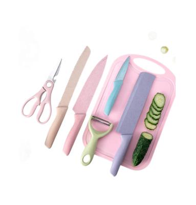 China Easy Carry Usse New Arrivals Reusable Wheat-Straw Kitchen Knife Set, Portable Wheat Straw Kitchen Knives for sale