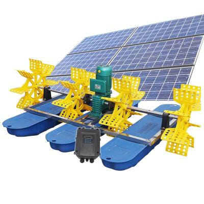 China Aquarium Industrial Oxygen Compressor Solar Panel Peddle Wheel Aerator Solar Aeration System with Solar Panel for sale