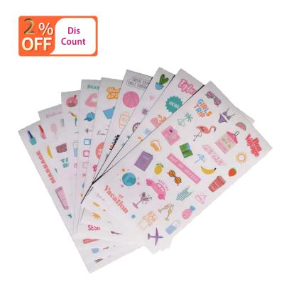 China Custom Waterproof+Eco-friendly Colorful Kiss Cut Adhesive Sticker Sheet A4 A5 A6 Daily Planner Sticker for sale