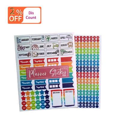 China Simple Custom Waterproof+Eco-friendly A5 Planner Stickers Private Label Monthly Accessories Sticker 2021-2022 for sale