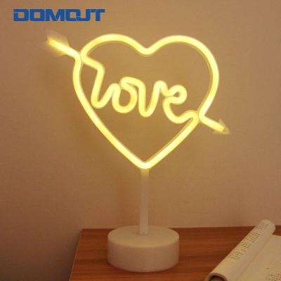 China Bedroom Arrow Through A Heart LED Neon Light With Base For Wedding Valentine Bedroom for sale