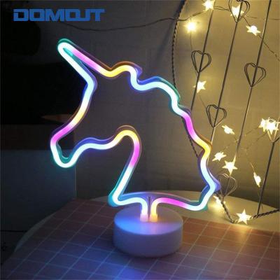 China Bedroom Unicorn Neon Light Sign With Base For Bedroom Wedding Party Decoration for sale