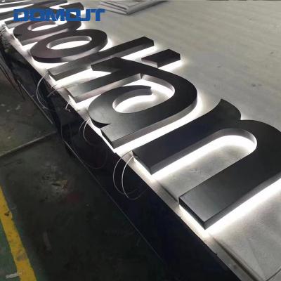 China Easy Installation Outdoor LED Backlit Letter Stainless Steel Metal Channel Letter Sign For Store for sale