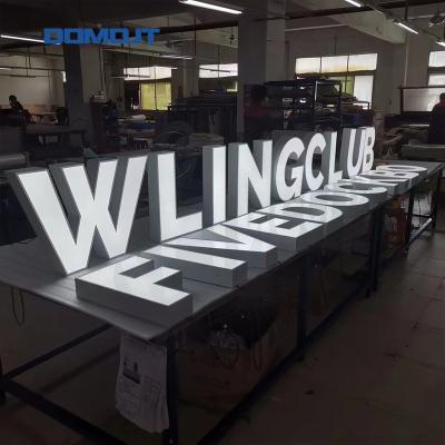 China Easy Installation Manufacture Acrylic Panel With Outdoor Stainless Steel Large Advertising LED Letter Signs for sale