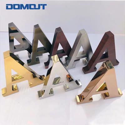 China 3D Letters Gold Stainless Steel Metal Brass Letter Logo Stainless Steel Signage Brass Custom Buildings Metal For Wall for sale